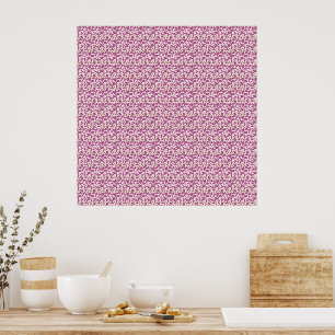 Roze botanisch slingerpatroon bloemig natuurontwer poster