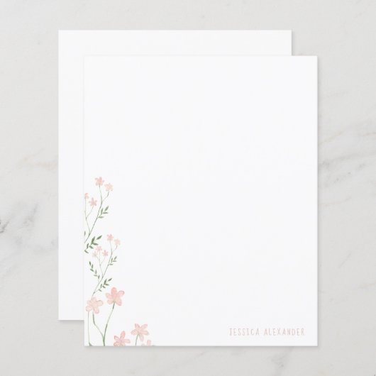 Roze botanische aangepaste naam op maat (Voorkant / Achterkant)