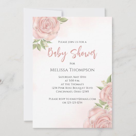 Roze  botanische baby Roos Cute Bouquet (Voorkant)