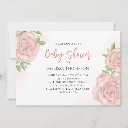 Roze  botanische Baby Rose Bouquet QR Code (Voorkant)