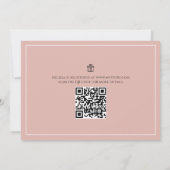 Roze botanische Baby Rose Bouquet QR Code (Achterkant)