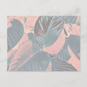 Roze Botanische Bladeren Post Kaart (Aanpassen) (Voorkant)
