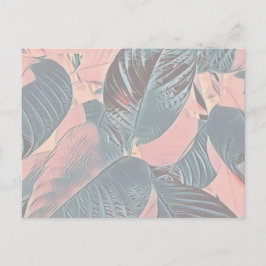 Roze Botanische Bladeren Post Kaart (Aanpassen)