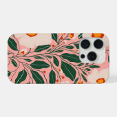 Roze Botanische Bloem Mobiele Hoes iPhone Hoesje (Achterkant horizontaal)
