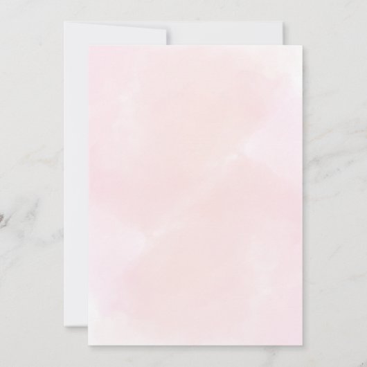 Roze Botanische Bloemen Huwelijksuitnodiging Kaart (Achterkant)