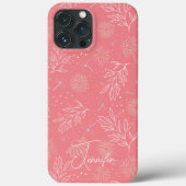 Roze Botanische Bloemen Moderne Bloemen meisjesnaa Case-Mate iPhone Case (Achterkant)