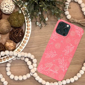Roze Botanische Bloemen Moderne Bloemen meisjesnaa Case-Mate iPhone Case
