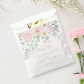 Roze Botanische Bloemenhortensia Trouwdessert Bedankzakje (Gezegeld)