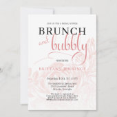 Roze botanische Brunch en bubelbaar Vrijgezellenfe Kaart (Voorkant)