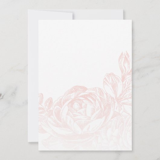 Roze botanische Brunch en bubelbaar Vrijgezellenfe Kaart (Achterkant)