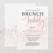 Roze botanische Brunch en bubelbaar Vrijgezellenfe Kaart (Voorkant / Achterkant)