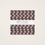 Roze botanische Floral Brown Event Designer Vierkante Visitekaartjes (Voorkant)