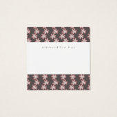 Roze botanische Floral Brown Event Designer Vierkante Visitekaartjes (Achterkant)