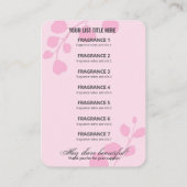 Roze botanische Kaarten van de productprijslijst Visitekaartje (Achterkant)