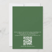Roze botanische krans rustieke QR-code bruiloft Kaart (Achterkant)