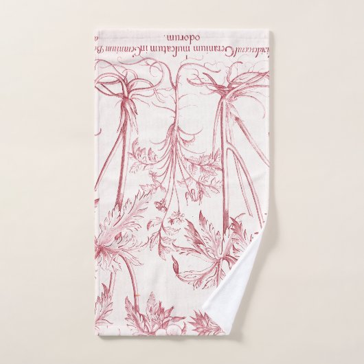 Roze Botanische Kunst Bad Handdoek (Handdoek)