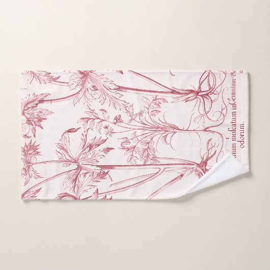 Roze  Botanische Kunst Bad Handdoek (Handdoek)