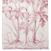 Roze  Botanische Kunst Douchegordijn (Voorkant)