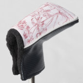 Roze  Botanische Kunst Golfheadcover (3/4 voorkant)
