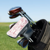 Roze  Botanische Kunst Golfheadcover (Insitu)