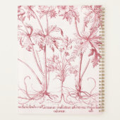 Roze  Botanische Kunst Monogram Planner (Achterkant)