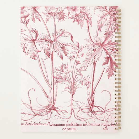 Roze  Botanische Kunst Monogram Planner (Achterkant)