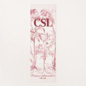 Roze  Botanische Kunst Monogram Yogamat (Voorkant)