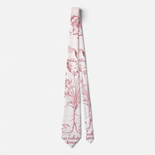 Roze Botanische Kunst Stropdas