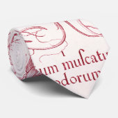 Roze  Botanische Kunst Stropdas (Opgerold)