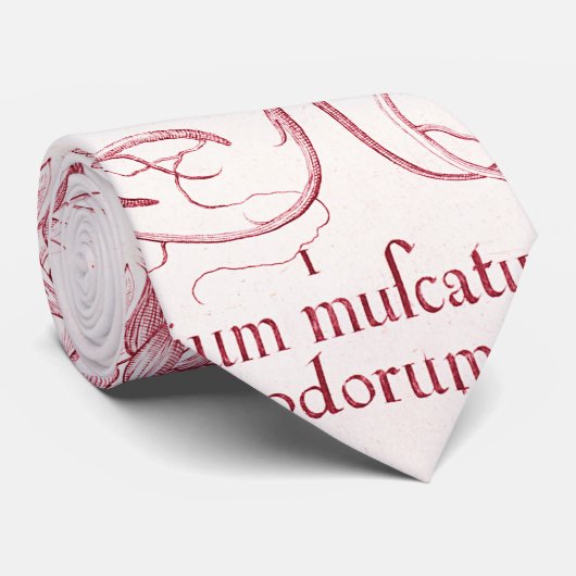 Roze  Botanische Kunst Stropdas (Opgerold)