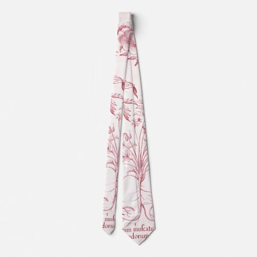 Roze  Botanische Kunst Stropdas (Achterkant)