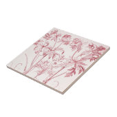 Roze  Botanische Kunst Tegeltje (Zijkant)