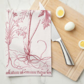 Roze  Botanische Kunst Theedoek (Quarter Fold)