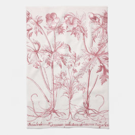 Roze Botanische Kunst Theedoek