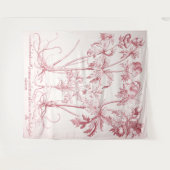 Roze  Botanische Kunst Wandkleed (Voorkant (horizontaal))