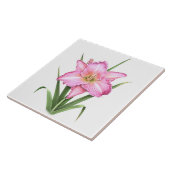 Roze botanische kunstwerken met daglicht tegeltje (Zijkant)