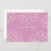 Roze Botanische Moderne Trouw Dankkaart Kaart (Voorkant / Achterkant)