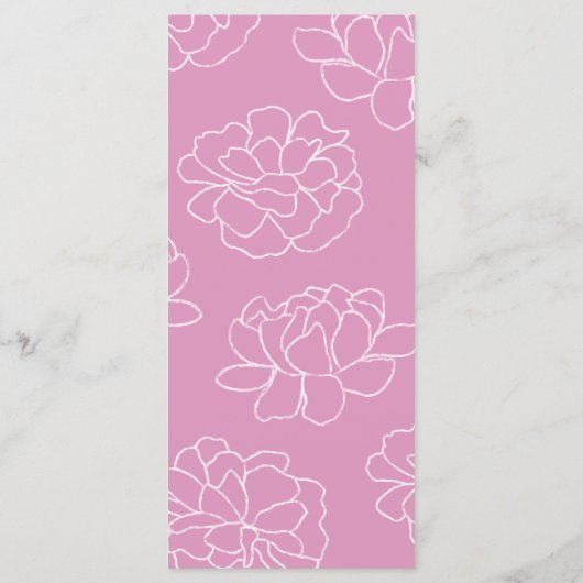 Roze Botanische Moderne Trouwmenu Menu (Achterkant)