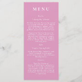 Roze Botanische Moderne Trouwmenu Menu (Voorkant)