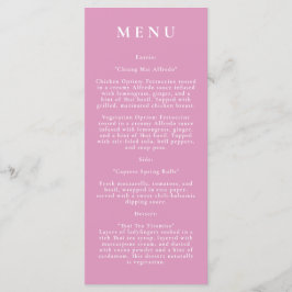 Roze Botanische Moderne Trouwmenu Menu