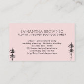 Roze botanische pijnboombos visitekaartje (Achterkant)