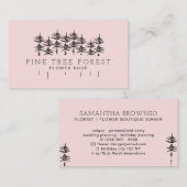 Roze botanische pijnboombos visitekaartje (Voorkant / Achterkant)