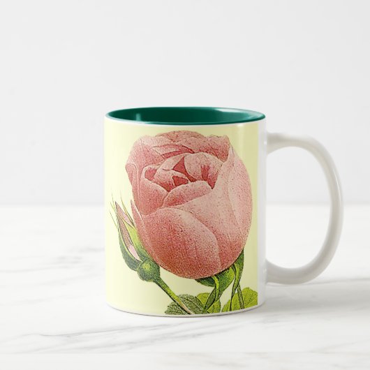 Roze  Botanische Rozen Koffie Mok (Rechts)