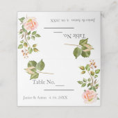 Roze Botanische Trouwfeest Plaatskaartje (Buitenkant ongevouwen)
