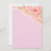 Roze botanische trouwuitnodiging kaart (Achterkant)