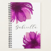 Roze botanische Waterverf Planner (Voorkant)