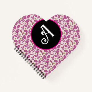 Roze botanische wijnstokpatroon | Elegant bloemenb Notitieboek