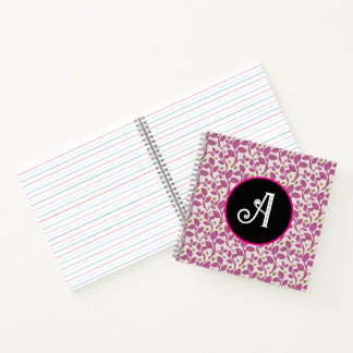 Roze botanische wijnstokpatroon | Elegant bloemenb Notitieboek