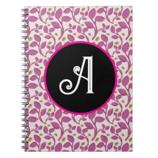 Roze botanische wijnstokpatroon | Elegant bloemenb Notitieboek