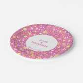 Roze Botanische Wildbloem Papieren Bordje (Gekanteld)